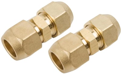 Dailygoods- Dubbele Nippel 15,88 mm - 2 Stuks - Messing Buisverlenging - Schroefdraadfitting - Roestbestendig - Duurzaam Materiaal - Buisverbinding