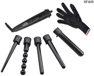 RFWR® 5-in-1 Krultang met Verwisselbare Keramische Vaten en Hittebestendige Handschoen