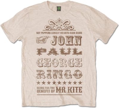 The Beatles - Mr Kite Heren T-shirt - M - Creme