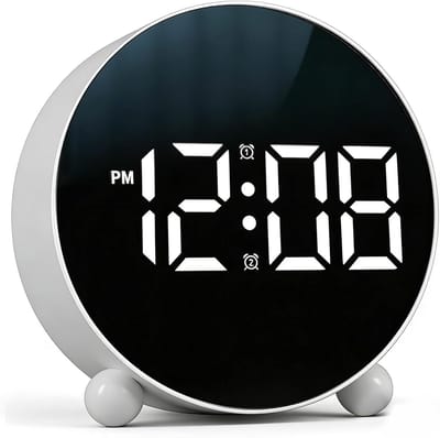 VHV-Digitale Wekker met LED Display - Wekker voor Slaapkamer met Snooze Functie - Batterij en USB Gevoed - Moderne Nachtkastje Klok - Wit
