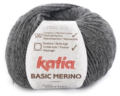 Katia Basic Merino - 14 donkergrijs - Wol/Acryl Garen