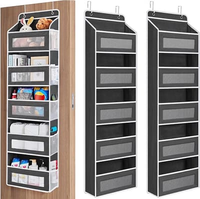 Consumerce® Deur Organizer - 2 Stuks - Zwart – 5 Vakken – Deurrek – Opbergzak – Opbergtas – Opbergbak – Hangrek Opbergen – Opberg – Opbergrek – Hangorganizer Slaapkamer