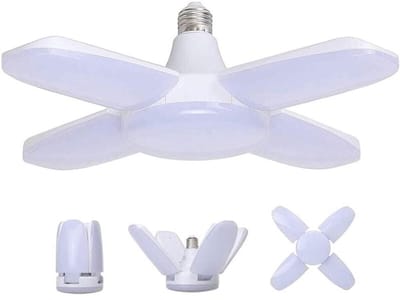 Ynkkvre – LED-lamp – E27 60W daglicht wit – 6500K, 6800 lm – flexibele werkplaatslamp – plafondverlichting voor garage, kelder, magazijn – 1 stuk