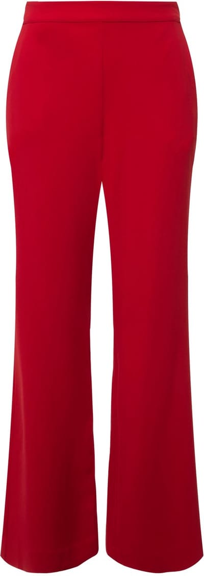 Ulla Popken - Dames - Pantalon wijde rechte pijp elastische tailleband - Salsa - Maat 42