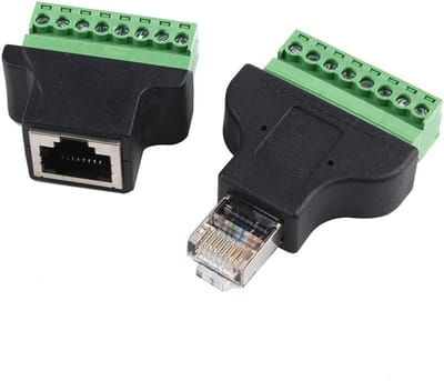 RJ45 naar 8-pins terminal blok adapter voor LAN netwerk Ethernet