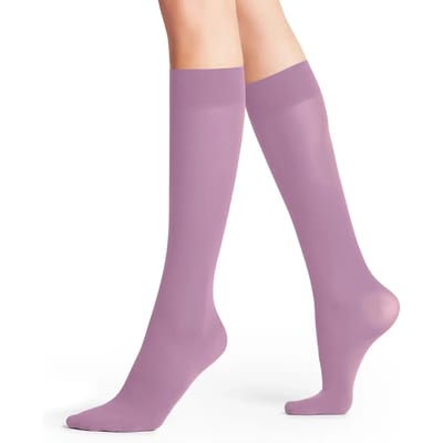 FALKE Pure Matt eenkleurig materiaal ondoorzichtig 50 DEN kniekousen dames roze - maat 35-38
