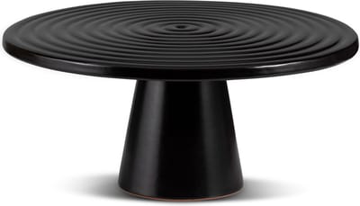 Dutchdeluxes - Keramiek - Taartplateau - 20 cm diameter - Uniek design - Zwart