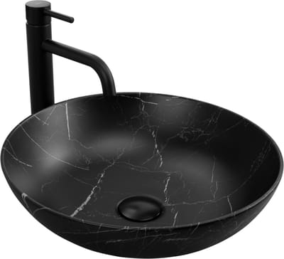 Rea Fibo Black Mat Opzetwastafel Zwart 40,5x40,5 cm