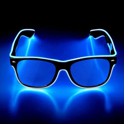 Thijox - Cyberpunk LED-bril voor Feestjes, 7 Kleurinstellingen, 5 Modi, Lichtgevende Bril voor Halloween, Party, Cosplay, Disco, Bar, Festival, Muziek