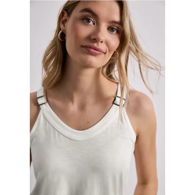 Top met V-hals en decoratief detail