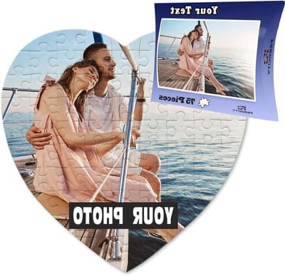 Fotopuzzel Hart - Persoonlijke Puzzel - Cadeau Vormgeven - Eigen Foto Uploaden - 19 x 19 cm - Wit