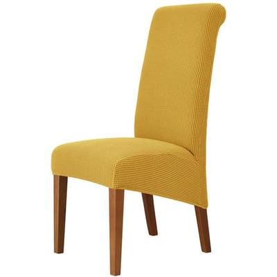 Hoge rugleuning en universele stoelhoes met hoge elasticiteit Jacquard M XL-maat Stoelhoezen Eetkamer Keuken Kantoor Thuis Maïs Flanel XL Size (60-75cm) citroengele kleur