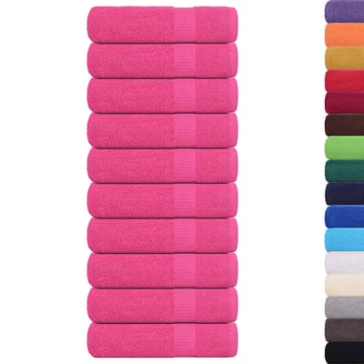 vidaXL - Badhanddoeken - FROGN - 10 - st - 100x150 - cm - 360 - g/m² - roze