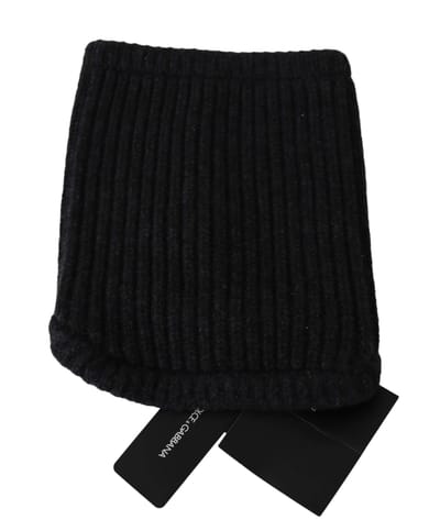 Dolce & Gabbana Zwarte Heren Balaclava Kasjmier Gebreide Nekwrap Hoed