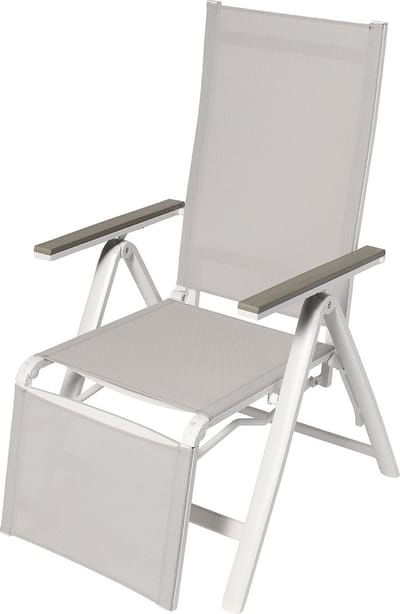 Brulo - 2 stuks Aluminium ligstoel tuin - ligstoel - strandstoel opvouwbaar - tuinstoel - polywood Wit-lichtgrijs