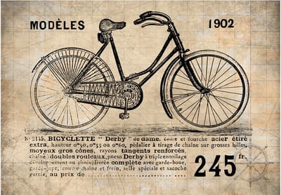Fotobehangkoning - Behang - Vliesbehang - Fotobehang Retro Fiets - 300 x 210 cm