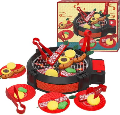 Kinder BBQ Speelset - Realistisch Grill Speelgoed - Fantasie Spel - Licht en Geluidseffecten