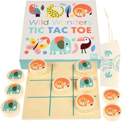 Rex London Houten 3 op een rij - Tic-Tac-Toe Wild Wonders