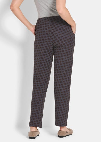 Behaaglijke vrijetijdsbroek - bruin / lichtblauw / gedess. - Gr. 19 van Goldner Fashion