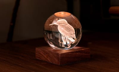 Gingko - Amber Crystal Ball Night Light - King Fisher - IJsvogel