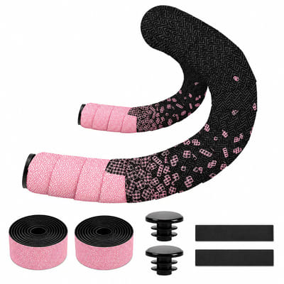 Roze stuurlinten wielrennen unisex antislip stuur tape set voor racefiets inclusief bar plugs en plakstrips fiets stuur lint