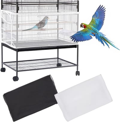 Universele Vogelkooihoes voor Papegaaien - Verstelbare Nylon Luchtige Gaasnet met Zaadverenvanger