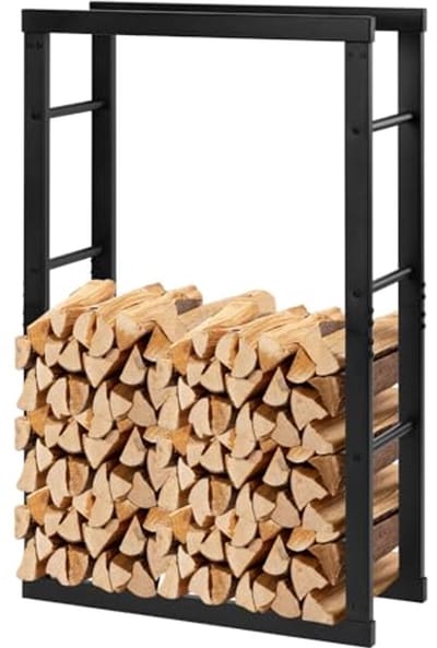 Houtenrek voor Haardhout - Metalen Brandhoutrek voor Binnen en Buiten - 60x100x25 cm - Ruimtebesparend en Duurzaam