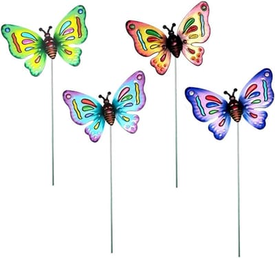 Metalen Tuindecoratie - Bloemstokken Insecten - Tuin Aankleding - Waterproof Metaal - 4 Stuks - Set 7