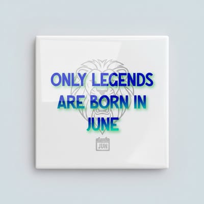 “Only Legends Are Born in June” Tegel – Stijlvolle 15×15 cm Keramische Verjaardag Cadeau Wanddecoratie