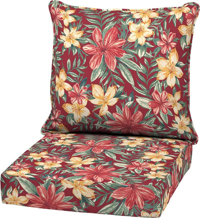 Tuinkussen Set - Loungekussen Stoelkussen - Buiten Zitten - UV Bestendig - 46.5 x 24 cm - Rood