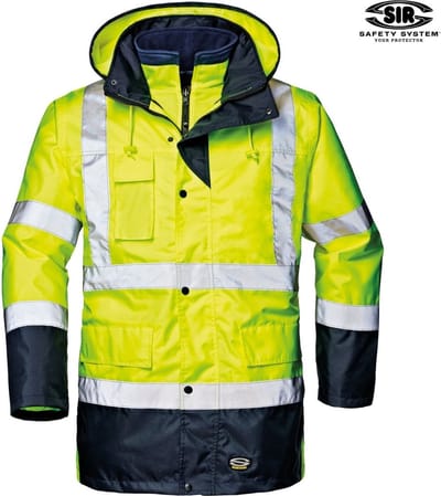 SIR SAFETY MOTORWAY SPLIT Hi Vis Reflecterend 3-in-1 Werkjas HEREN Veiligheidsjas Geel Blauw - Waterdicht - Gevoerd - Afneembare Mouwen