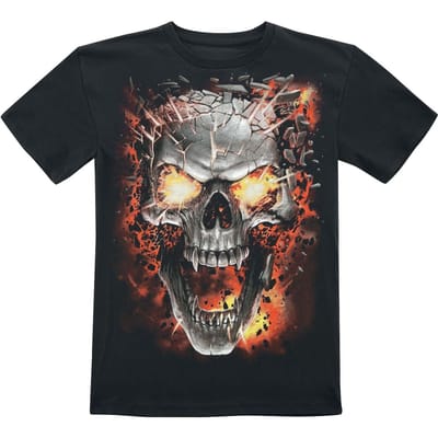 Spiral T-shirt - Kids - Skull Blast - 116/122 tot 176 - voor Kinderen - zwart
