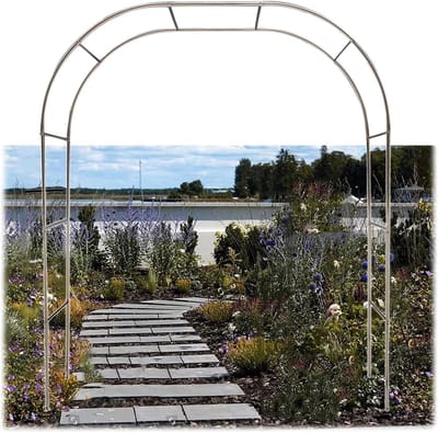 Metalen Rozenboog - Tuin Pergola - Planten Ondersteuning - Roestvrij Staal - Tot 350cm Breed - Zwart