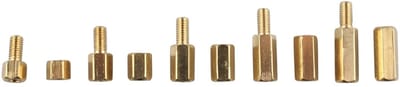 Dailygoods - M3 Koper Messing Zeskant Zuil Afstandhouder - 300 Stuks - Diverse Afmetingen - Printplaat Moeren - Schroeven voor Elektronica - Ideaal vo...