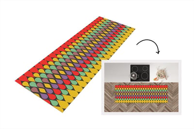 Keukenloper 150x50 cm - Keukenmat vinyl Vintage - Retro - Kleuren - Patronen - Keukenmatten loper - Keuken vloerkleed tapijt