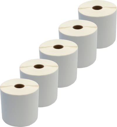 DULA Compatible labels 101x54mm - 1275 etiketten per rol - kern 25 mm - Wit - Permanent - Alternatief voor Dymo 99014 - 5 rollen