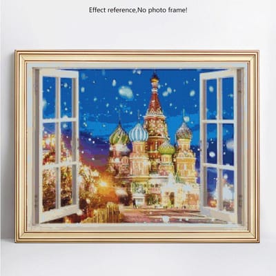 Peinture diamant église ronde complète, cathédrale de l'ascension Wassim, image en strass de moscou 20X30