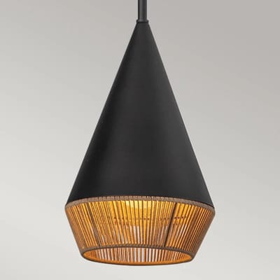 Alora Mood LED Hanglamp Daphne | 1X E27 Max 60W | Matte Black & Natural