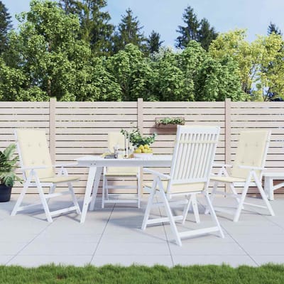 vidaXL - Tuinstoelkussens - 4 - st - hoge - rug - 120x50x2 - cm - stof - crèmekleurig