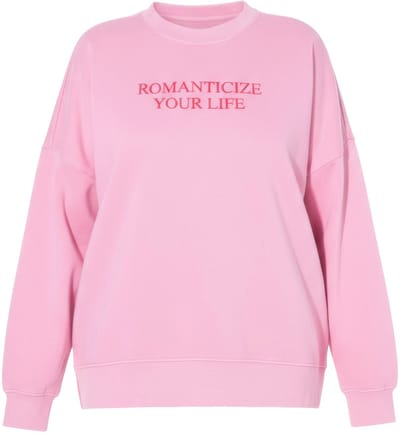 Studio Untold - Dames - Sweatshirt oversized statement acid wash - Roze - Maat 42+