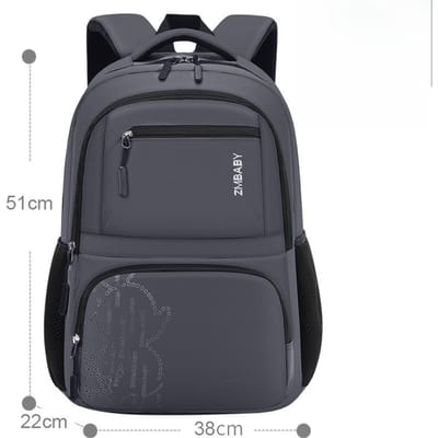 Un cartable d'école pour enfants léger et décontracté pour les élèves du primaire avec plusieurs compartiments grise