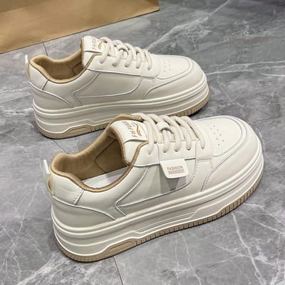 Platform Witte Schoenen Damesschoenen Leer Panda Board Schoenen Lente Nieuw Veelzijdig Casual Sportschoenen Dames 40 white
