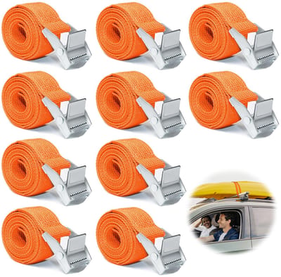 Verstelbare Spanbanden 1 m - 10 Stuks, Oranje - Perfect voor Fietsendrager en Bagage