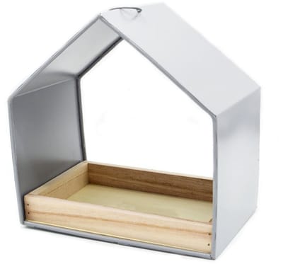 UNUS® Vogelvoederhuis om op te hangen met uitneembare voerschaal lichtgrijs