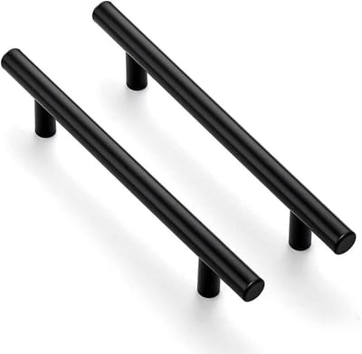 Stijlvolle RVS Keukenladen Handgrepen - Vierkante Herbruikbare Handvatten voor Keukenkastjes en Lades (256mm, 10 Stuks, Zwart)