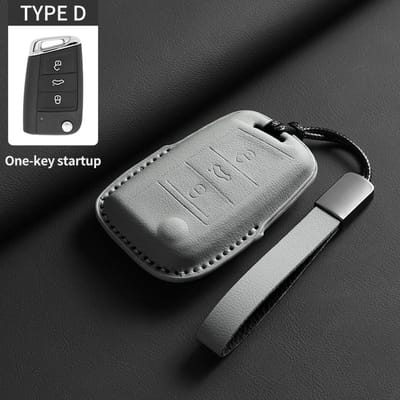 Originele Auto Kleur Leer Sleutelhoesje Schaal Voor Vw Volkswagen T-Roc Bora Cc Tayron Magotan Krasbestendig Decoratieve Accessoires