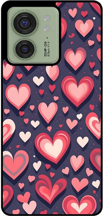 Smartphonica Telefoonhoesje Geschikt voor Motorola Edge 40 met Hartjes Opdruk - TPU Backcover Case With Heart Design geschikt voor Motorola Edge 40