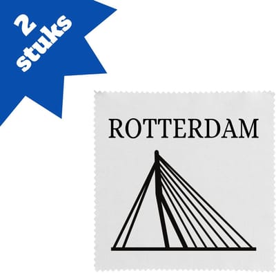 Akyol - rotterdam brillendoekjes - Rotterdam - toeristen rotterdammers - cadeautje - kado - erasmusbrug - zuid holland - 17,8 bij 17,8 cm - 2 stuks