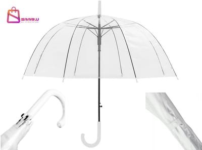Transparante Bruidsparaplu - Grote Wedding Paraplu - Doorzichtige Paraplu voor Bruiloft, Fotoshoot en Regen - Automatisch - paraplu opvouwbaar - paraplu transparant - 29474