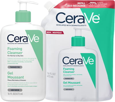 CeraVe Schuimende Reinigingsgel + Navulling - voor normale tot vette huid - 473ml